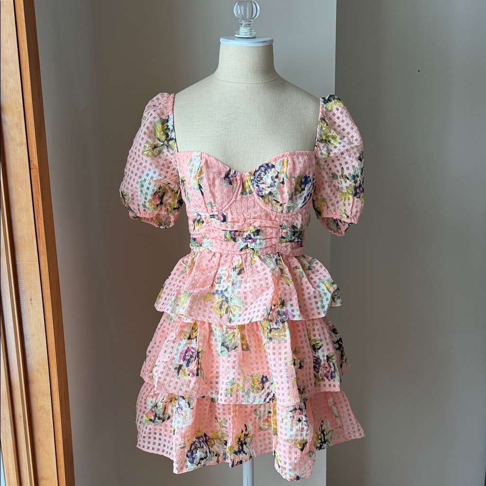 Buddy Love Floral Pink Tiered Dress